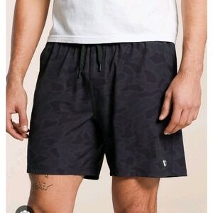 Burlebo 6" Shorts Mens S Charcoal Camo Performance Shorts 4-Way Stretch Gym